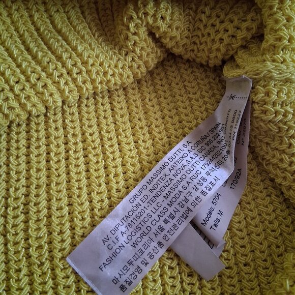 Massimo Dutti Women's Size Medium Made in Italy Bright Yellow Knit Tank Top - Picture 4 of 11